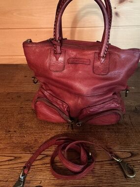 Frye Red Leather Crossbody